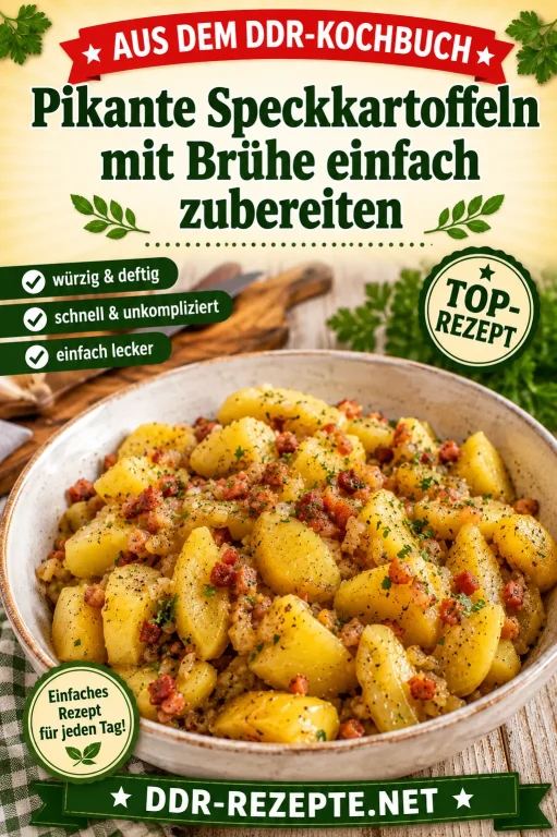 Pikante Speckkartoffeln mit Brühe einfach zubereiten