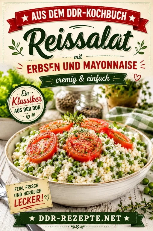 Reissalat mit Erbsen und Mayonnaise – cremig & einfach