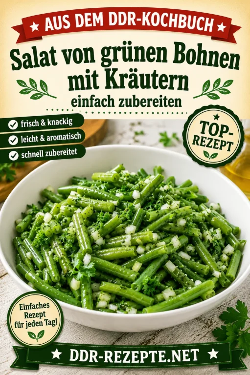 Salat von grünen Bohnen mit Kräutern einfach zubereiten