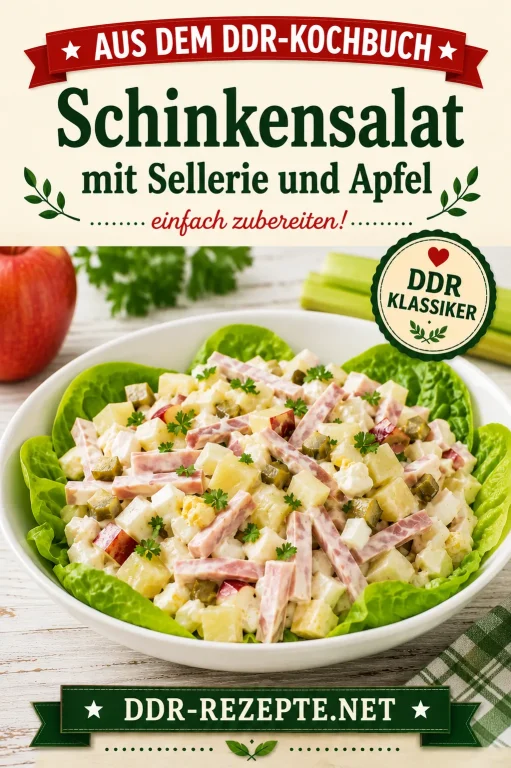 Schinkensalat mit Sellerie und Apfel einfach zubereiten