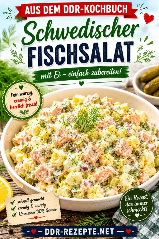 Schwedischer Fischsalat mit Ei einfach zubereiten