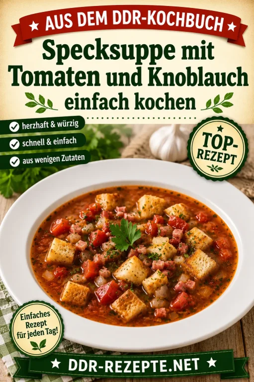 Specksuppe mit Tomaten und Knoblauch einfach kochen