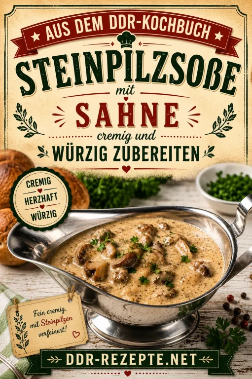 Steinpilzsoße mit Sahne cremig und würzig zubereiten
