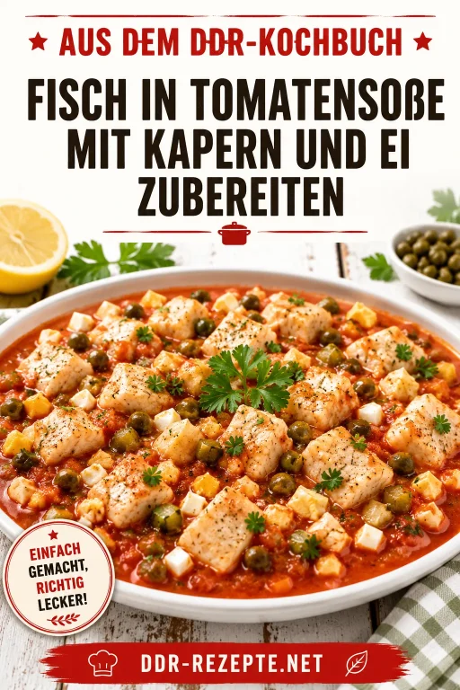 Fisch in Tomatensoße mit Kapern und Ei zubereiten