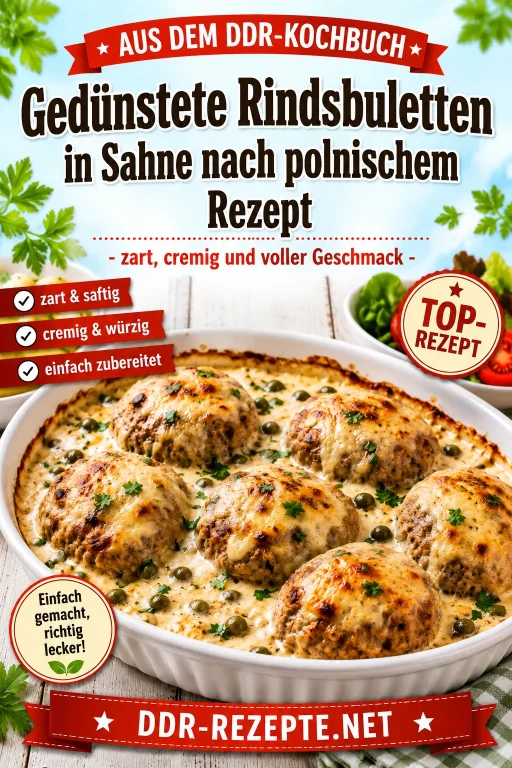 Gedünstete Rindsbuletten in Sahne nach polnischem Rezept