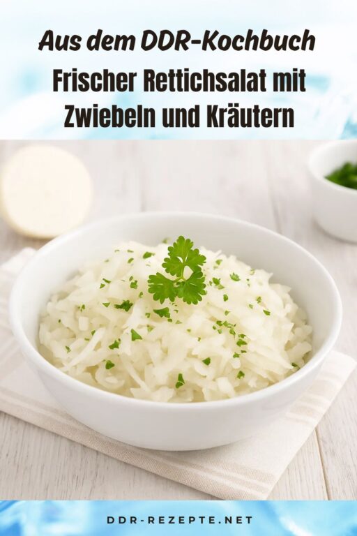Frischer Rettichsalat mit Zwiebeln und Kräutern