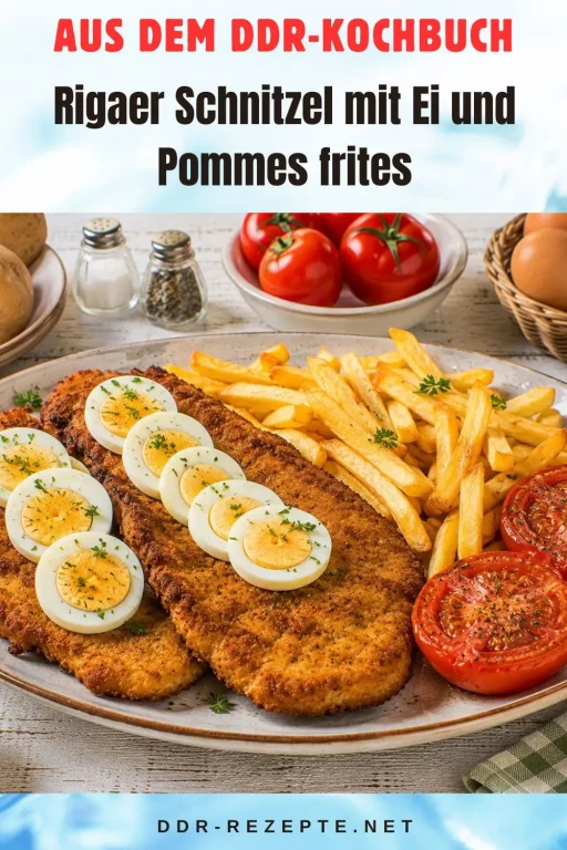 Rigaer Schnitzel mit Ei und Pommes frites