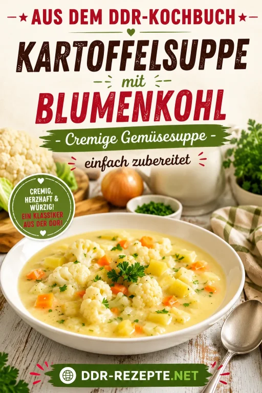 Kartoffelsuppe mit Blumenkohl – Cremige Gemüsesuppe einfach zubereitet