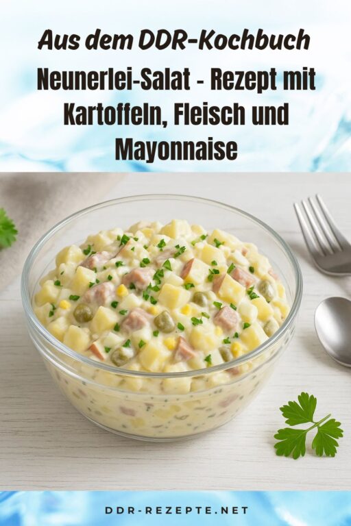 Neunerlei-Salat – Rezept mit Kartoffeln, Fleisch und Mayonnaise