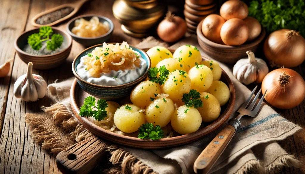 Salzkartoffeln mit saurer Sahne und Zwiebeln – Ein DDR-Rezept von 1986
