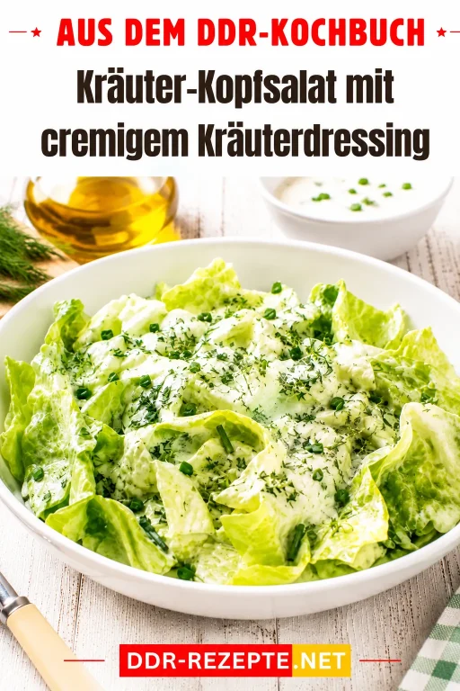 Kräuter-Kopfsalat mit cremigem Kräuterdressing