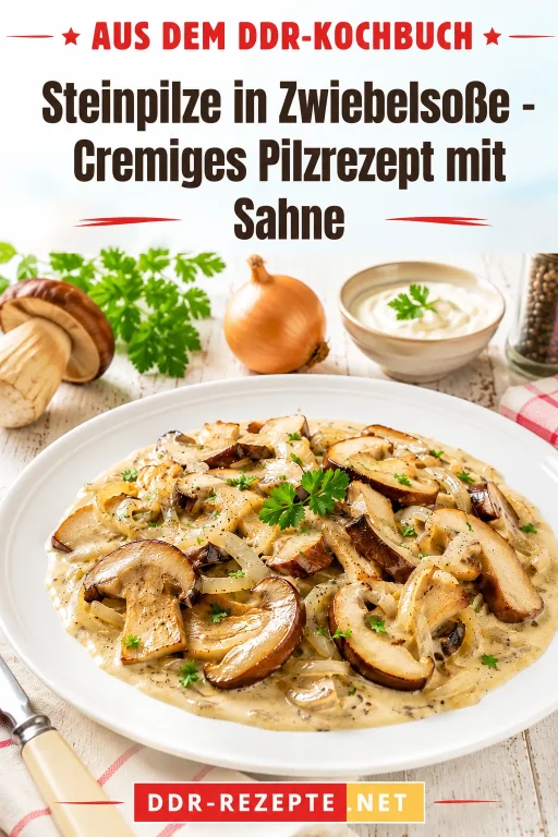 Steinpilze in Zwiebelsoße – Cremiges Pilzrezept mit Sahne