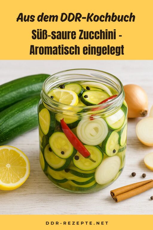 Süß-saure Zucchini – Aromatisch eingelegt