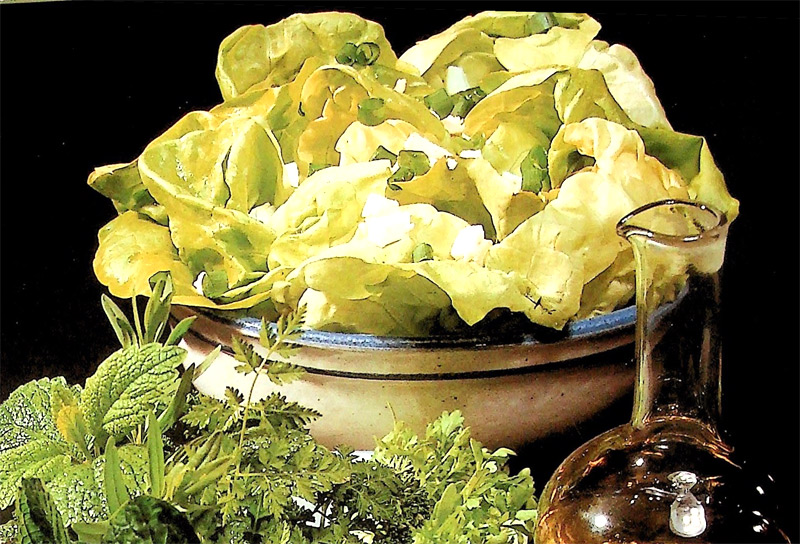 Grüner Salat mit Senf