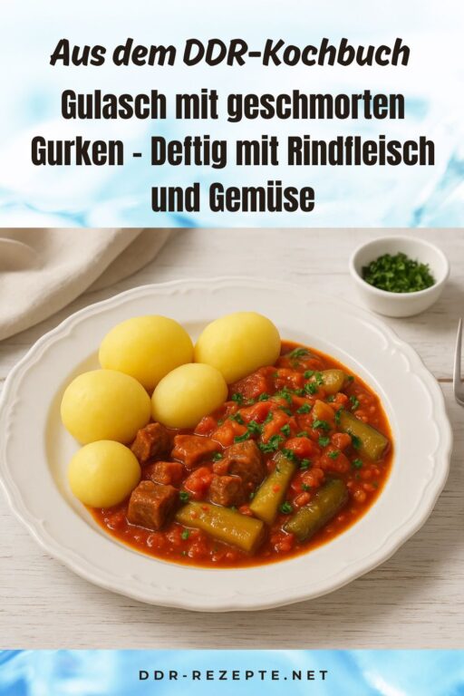 Gulasch mit geschmorten Gurken – Deftig mit Rindfleisch und Gemüse
