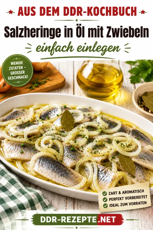 Salzheringe in Öl mit Zwiebeln einfach einlegen