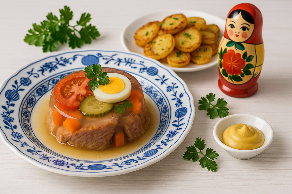 Berliner Sülzkotelett mit Bratkartoffeln