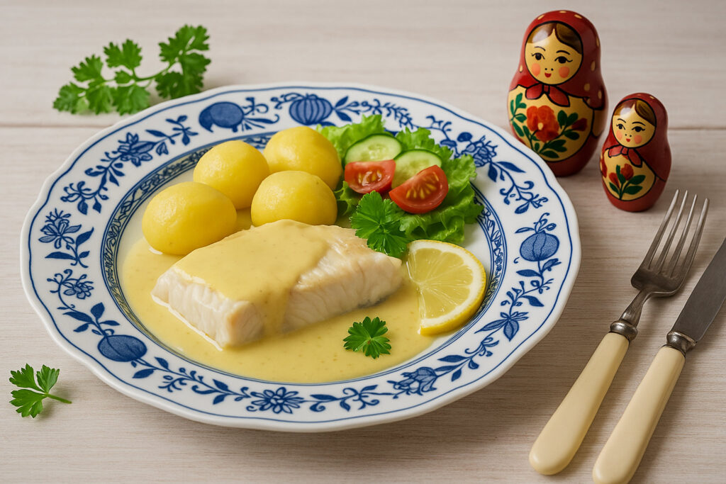 Kochfisch mit Senfsoße