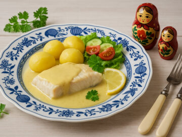 Kochfisch mit Senfsoße