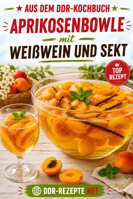 Aprikosenbowle mit Weißwein und Sekt