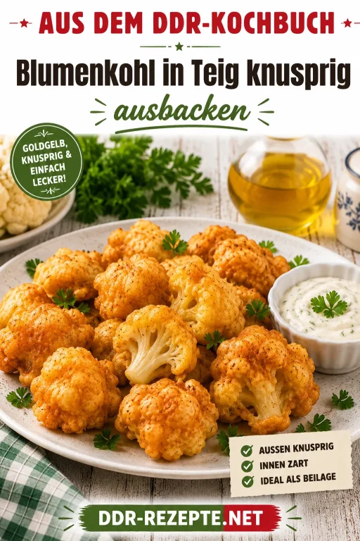 Blumenkohl in Teig knusprig ausbacken