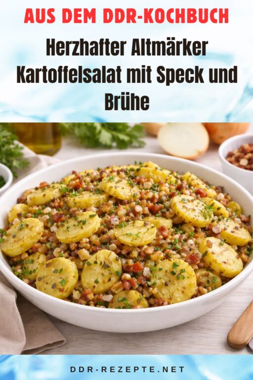 Herzhafter Altmärker Kartoffelsalat mit Speck und Brühe