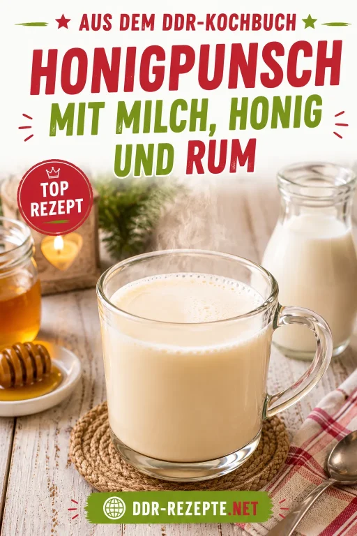 Honigpunsch mit Milch, Honig und Rum