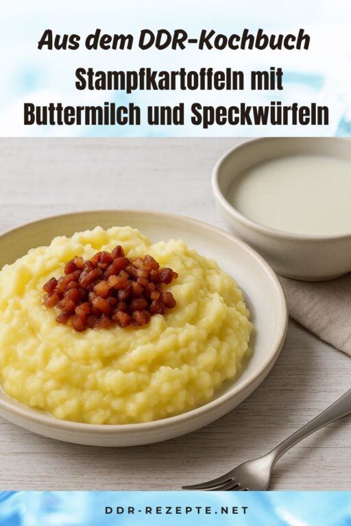 Stampfkartoffeln mit Buttermilch und Speckwürfeln