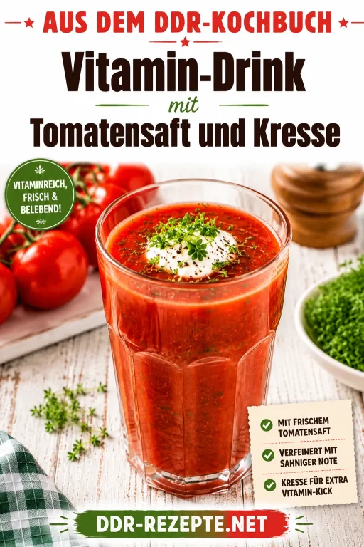 Vitamin-Drink mit Tomatensaft und Kresse