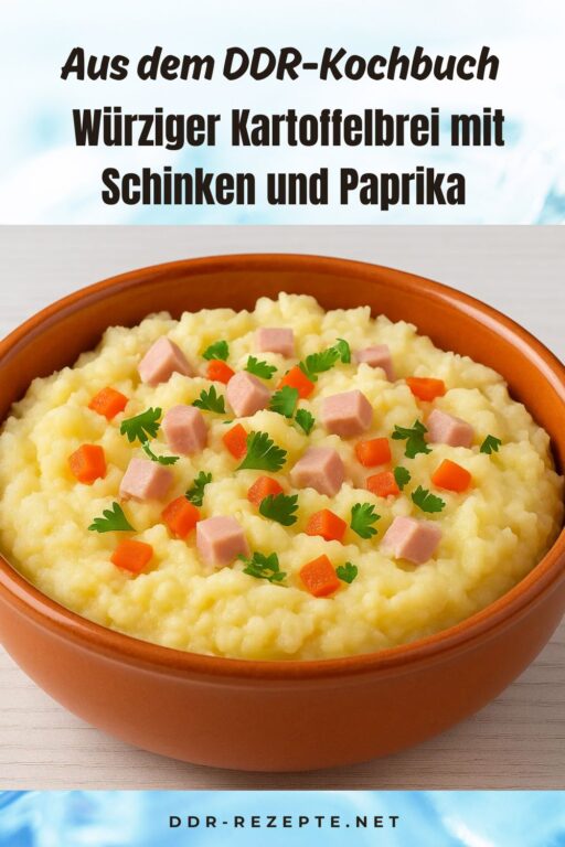 Würziger Kartoffelbrei mit Schinken und Paprika