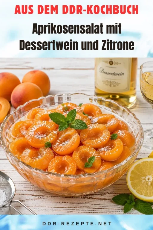 Aprikosensalat mit Dessertwein und Zitrone