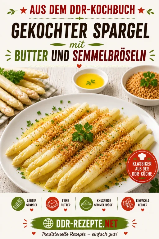 Gekochter Spargel mit Butter und Semmelbröseln