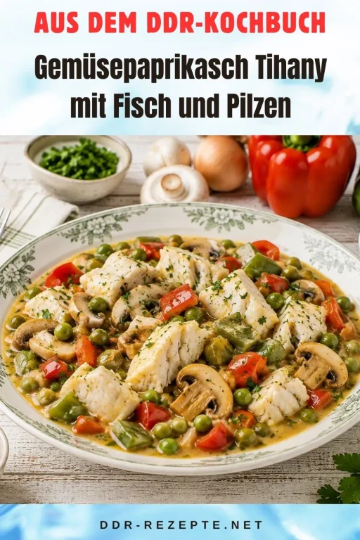 Gemüsepaprikasch Tihany mit Fisch und Pilzen