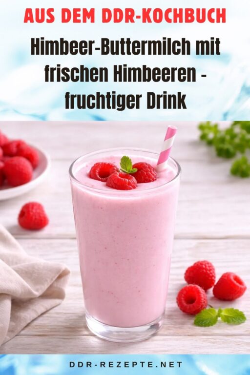 Himbeer-Buttermilch mit frischen Himbeeren – fruchtiger Drink