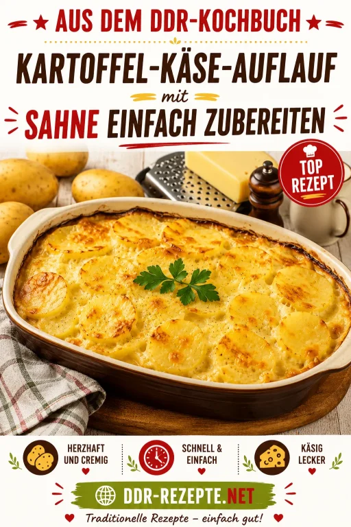 Kartoffel-Käse-Auflauf mit Sahne einfach zubereiten