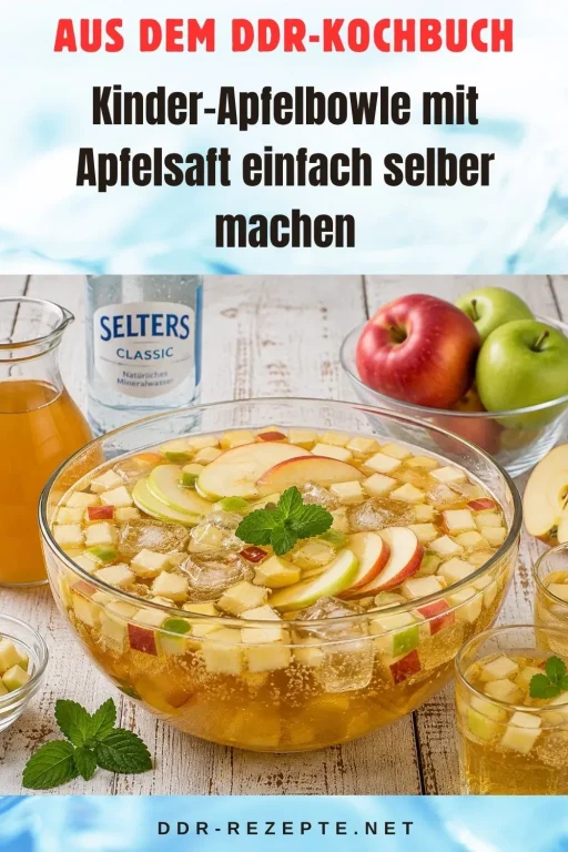Kinder-Apfelbowle mit Apfelsaft einfach selber machen