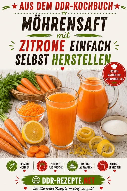 Möhrensaft mit Zitrone einfach selbst herstellen