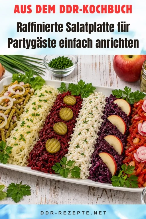 Raffinierte Salatplatte für Partygäste einfach anrichten
