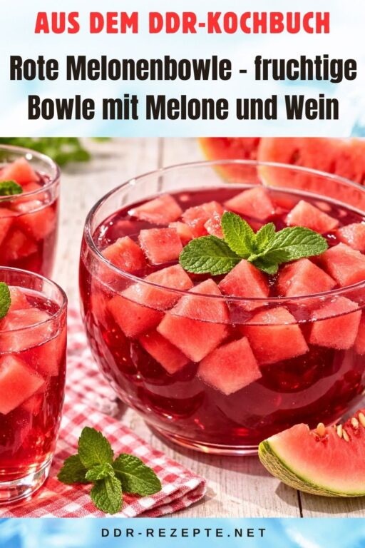 Rote Melonenbowle – fruchtige Bowle mit Melone und Wein
