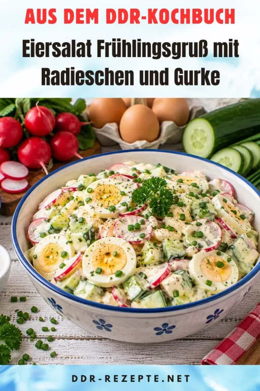 Eiersalat Frühlingsgruß mit Radieschen und Gurke