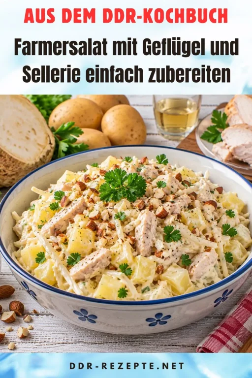 Farmersalat mit Geflügel und Sellerie einfach zubereiten
