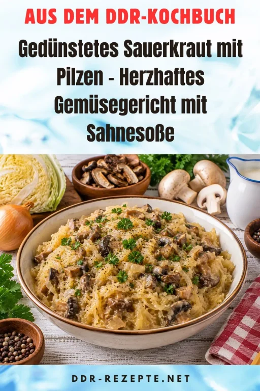 Gedünstetes Sauerkraut mit Pilzen – Herzhaftes Gemüsegericht mit Sahnesoße