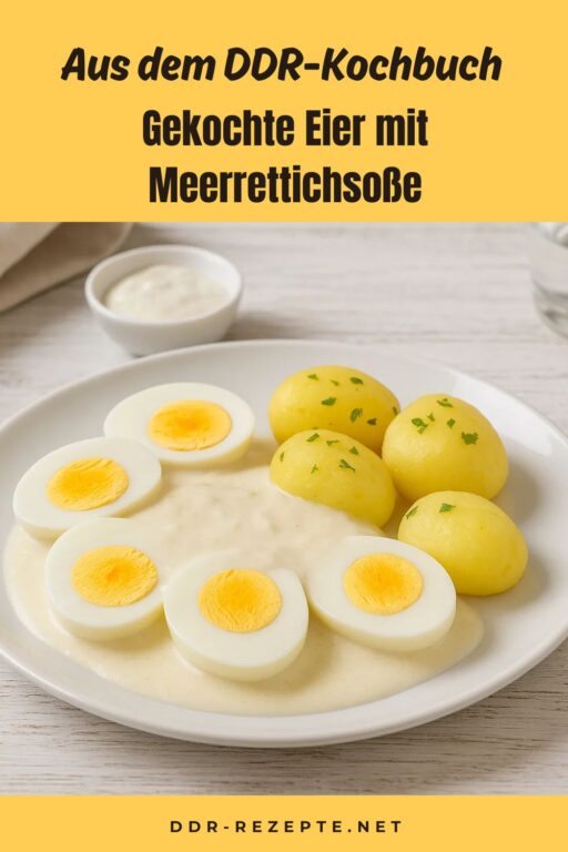 Gekochte Eier mit Meerrettichsoße