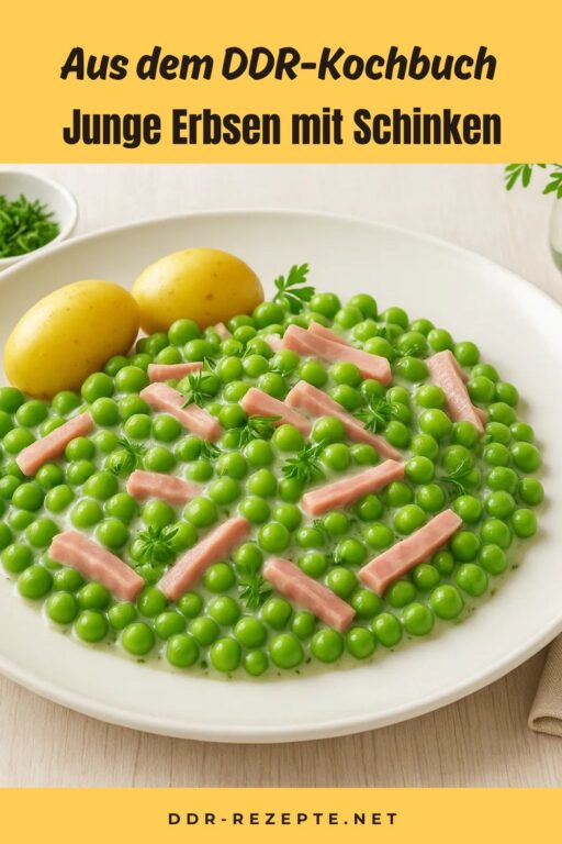 Junge Erbsen mit Schinken