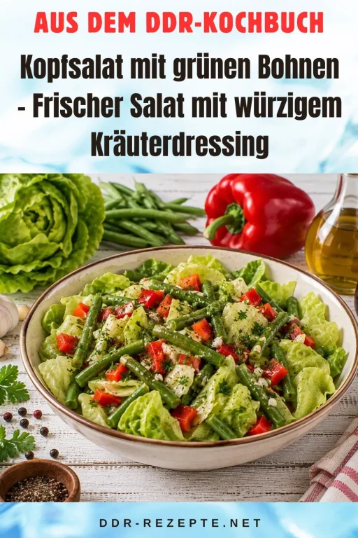 Kopfsalat mit grünen Bohnen – Frischer Salat mit würzigem Kräuterdressing