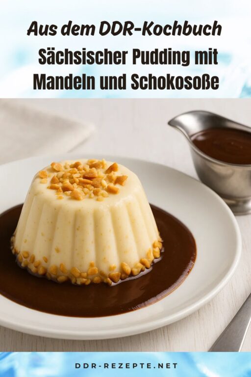 Sächsischer Pudding mit Mandeln und Schokosoße