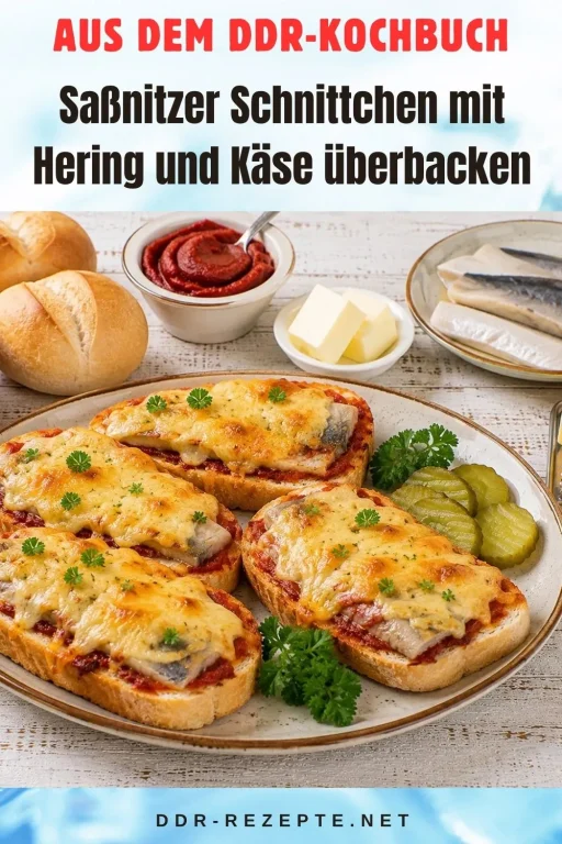 Saßnitzer Schnittchen mit Hering und Käse überbacken