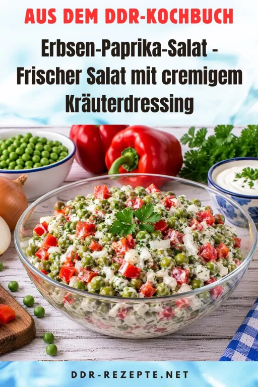 Erbsen-Paprika-Salat – Frischer Salat mit cremigem Kräuterdressing
