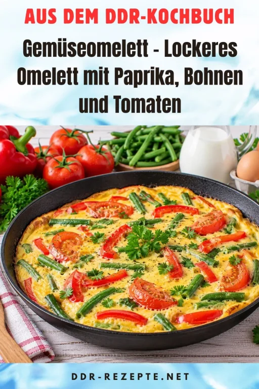Gemüseomelett – Lockeres Omelett mit Paprika, Bohnen und Tomaten