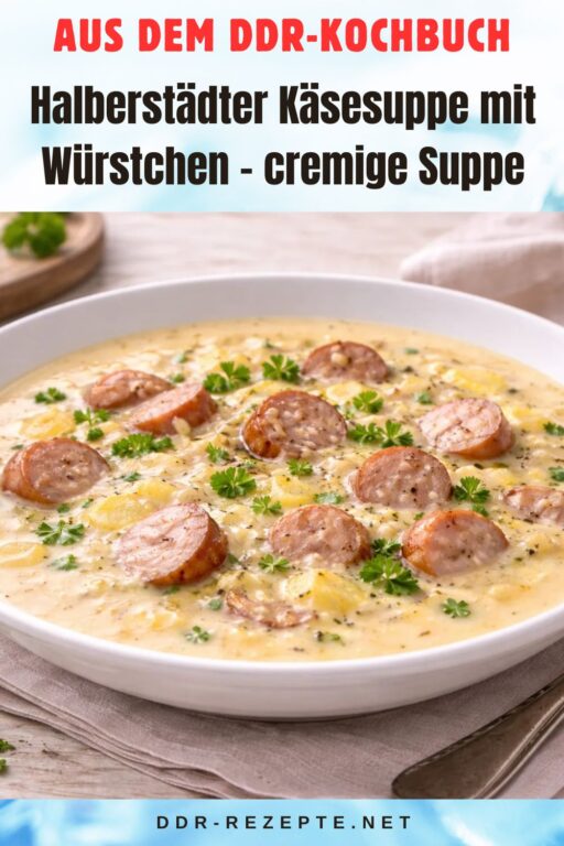 Halberstädter Käsesuppe mit Würstchen – cremige Suppe